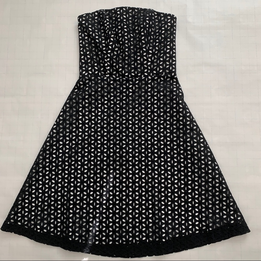 NWT White House Black Market Black eyelet cocktail dress dress